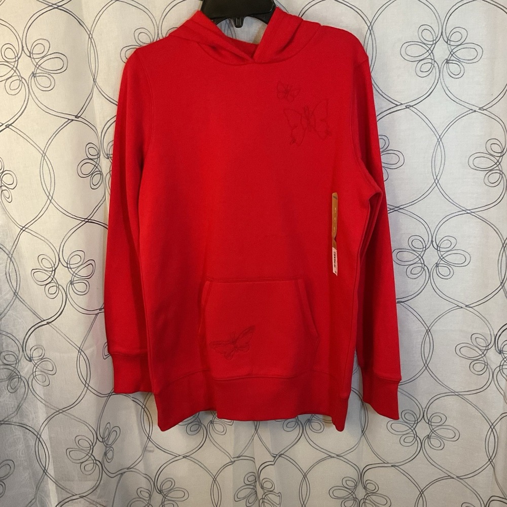 Girls Thereabouts red hoodie with butterflies size XL 16